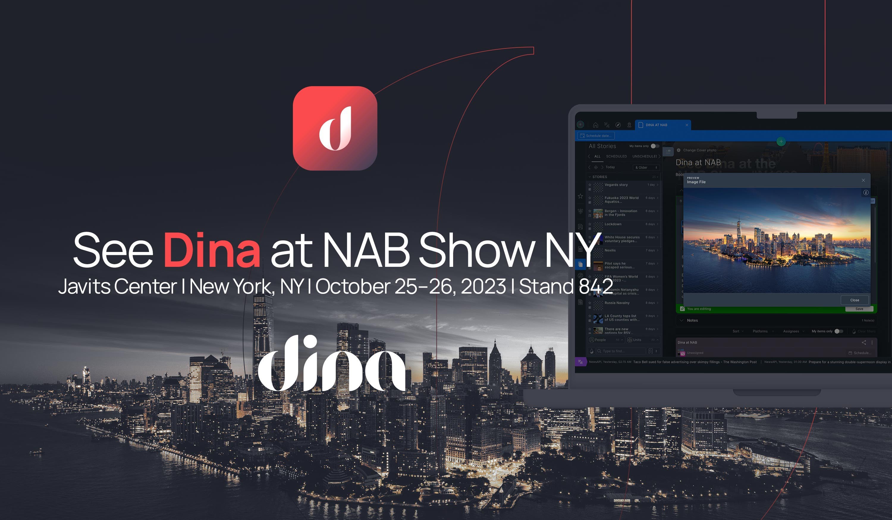 NAB Show NY banner for Dina